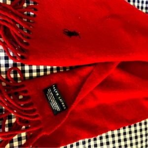 Ralph Lauren set of gloves and scarf, RED. Good  condition .  Makes a nice gift.